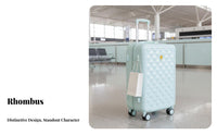 Large Capacity Quilted Hardshell Trolley Combination Lock Suitcase Adjustable Handle Travel Gear Wheels for Frequent Flyers, Business Professionals, Vacation, Short Trips, Weekend Getaways, School