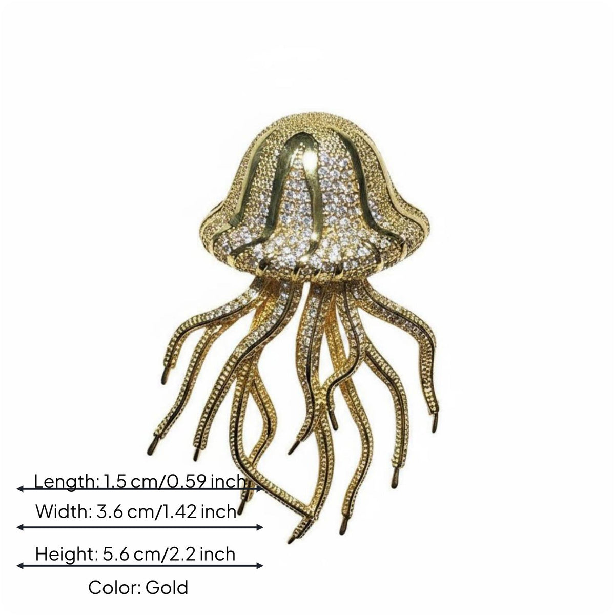 Jellyfish Brooch High-End Pearl Jellyfish Pin Crystal Paved for Weddings