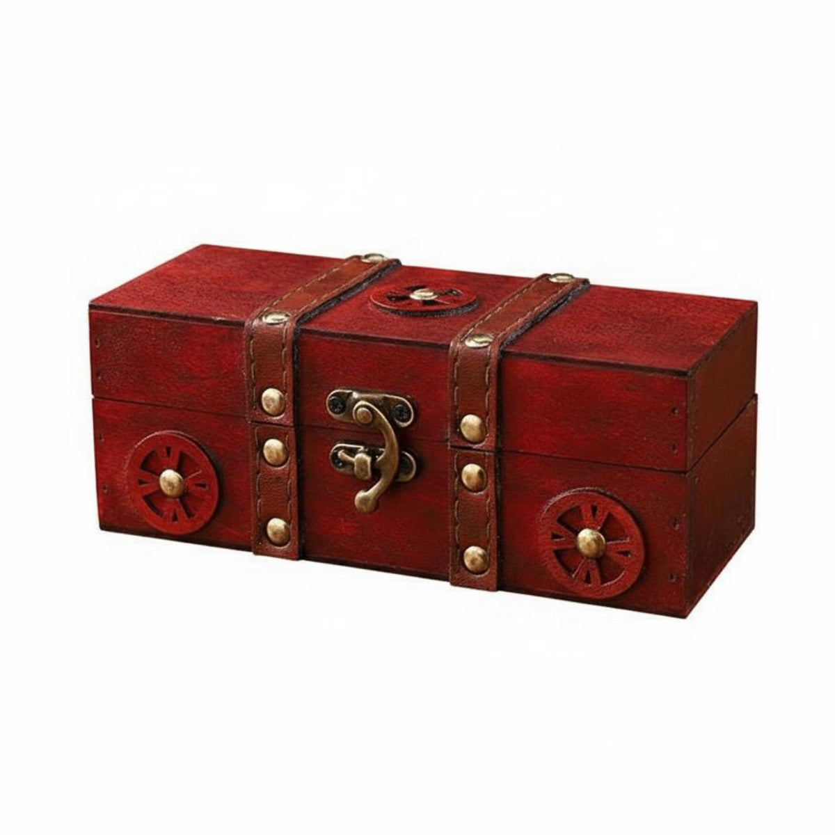 Vintage Wooden Storage Box Photography Prop Retro Trinket Box Multipurpose Decorative Storage Chest for Photographers, Dresser Top, Window Display