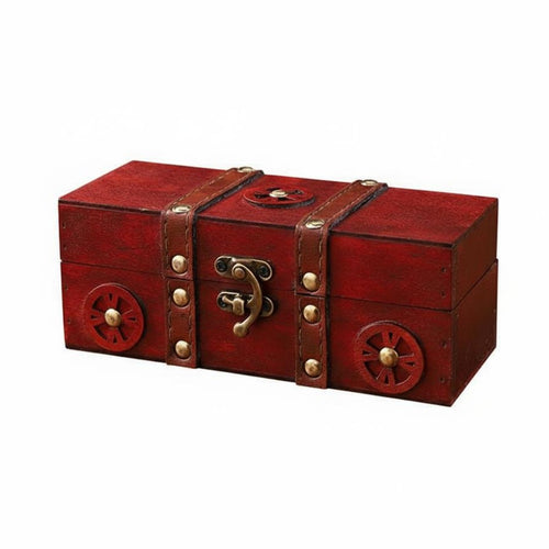 Vintage Wooden Storage Box Photography Prop Retro Trinket Box Multipurpose Decorative Storage Chest for Photographers, Dresser Top, Window Display