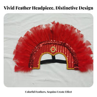 Feather Headdress Feathered Design Feather Headpiece Carnival Headpiece Paillette Ed and Gem Ed Performance Girl Headdress