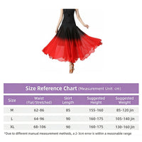 Gradient Color Swing Skirt Breathable Long Modern Dance Skirt Elastic Waist for Dancers, Artists