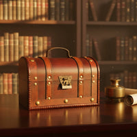 Vintage Wooden Box Decorative Wooden Keepsake Box with Lock Retro Treasure Chest Versatile Antique Design Chest