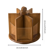 Rotating Wooden Makeup Organizer Space Saving 360 Degree Cosmetic Storage Turntable Easy Access Revolving Vanity Holder for Dresser, Washroom Counter