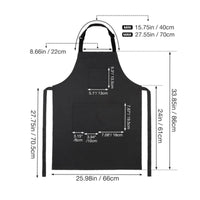 Adjustable Bib Apron with Pockets Extra Long Waist Ties for Kitchen, Restaurant