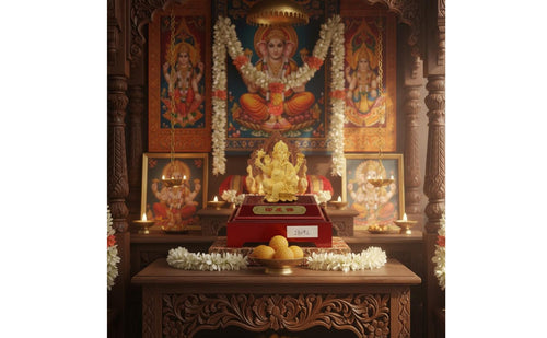 999 Gold Plated Ganesha Figurine Collectible Brass Ganesha Statue Gift Box Ganesha Figurine Miniature Size for Collecting