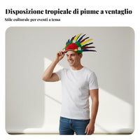 Feather Headdress Cosplay Accessory Colorful Feather Headdress Vibrant Colors