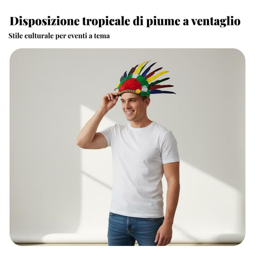 Feather Headdress Cosplay Accessory Colorful Feather Headdress Vibrant Colors