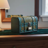 Decorative Storage Chest Multipurpose Floral Decorative Box Vintage Trinket Box Handmade Look Jewelry Organizer Lockable