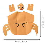 Slip-on Crab Costume Printed Markings Crab Dress-up Costume Ocean Themed
