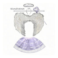 Angel Costume Set Tulle Feather Angel Feathered Appendages Set Lightweight