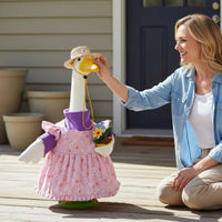 Porch Goose Outfit Cute Floral Goose Dress Bright Colors Rose-Hued Animal Dress
