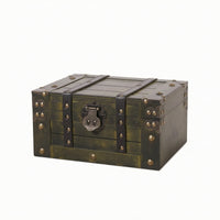 Vintage Wooden Chest with Lock Secure Wooden Storage Chest with Hinged Lid Classic Keepsake Box for Entryway