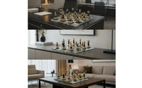 Chess Set with Board Decorative Chess Set Chessboard Glossy Lustrous for Adults, Study, Living Room