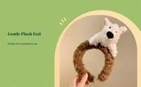 Plush Dog Headband, Cute Furry Hair Accessory, Spa, Photo Props