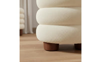Cream Design Round Ottoman Comfortable Seating Soft Makeup Stool for Women