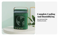 Cools & Humidifies Desktop Misting Fan 5 Mist Nozzles Personal Humidifier Fan 3-in-1 Function for Students, Office Workers, Dorm Room
