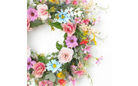 Vibrant Colors Seasonal Floret Wreath Handmade House Decoration Realistic Look for Wedding, Party