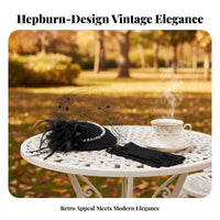 Mesh Ed Fascinator Hat Elegant Design Vintage Pillbox Hat Feather Bead Headpiece Net Mesh Feather Fascinator Hair Fastener