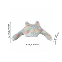 Colorful Knit Doll Top Zip-up Design 20cm Doll Sweater for BJD Hobbyists