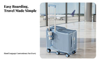 children's Ride-on Luggage Rigid-shell shell Trolley Case Pull Strap for Toddlers