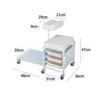 Salon Rolling Workstation Basic Salon-Style Storage Effortless Cart to Mobile Beauty Cart with Tray for Beauticians