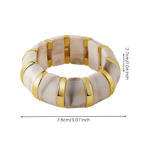 Marbled Resin Bracelet Glossy Tortoise Shell Bangles Slip-On