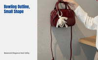 2025 Korean Style Women's Bowling Bag, Small Square PU Handbag, Shoulder & Crossbody, Fashionable Accessory