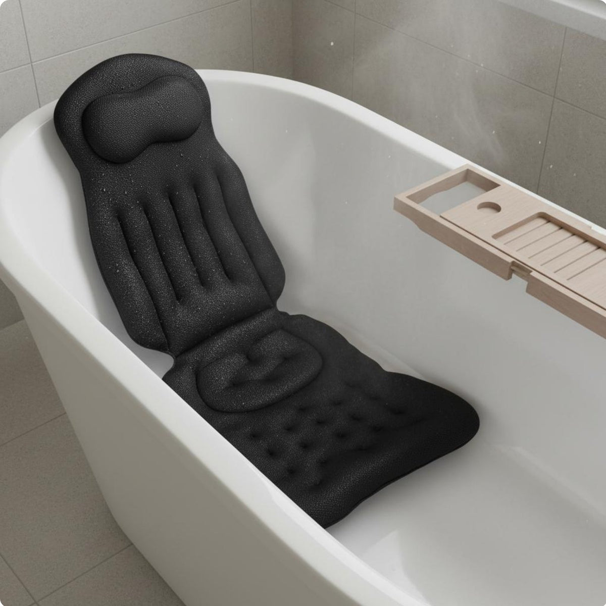 Spa Bath Lounger with Suction Cups Ergonomic Design for Soaking Tub, Adults