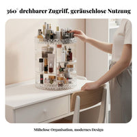 Rotating Cosmetic Organizer Crystal Pattern for Bathroom Counter