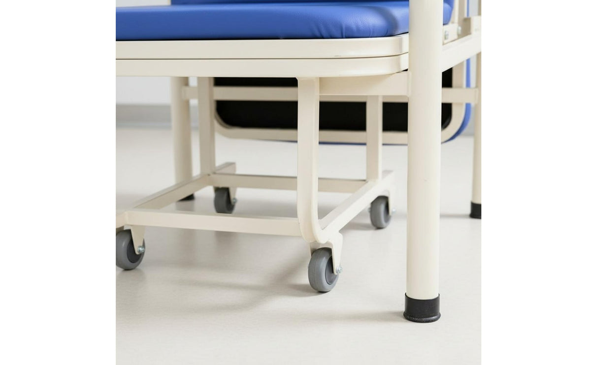 2-in-1 Design Convertible Hospital Escort Chair Space-Saving Folding Companion Chair Bed High Load Capacity Portable Single Sleeper Cot No Assembly Required for Caregivers, Home Care