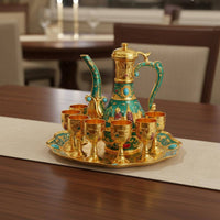 Sapphire Green Goblet Set Gift Idea Tableware for Hotel Dining