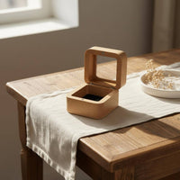 Beech Wood Jewelry Box Long-Lasting Small Square Jewelry Box Elegant