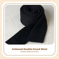 Universal Black Wool Coat Belt, Double-Sided, Formal Wear