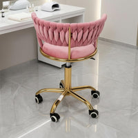 Tufted Swivel Chair Padded Seating Curved Backrest