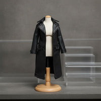 1/12 Scale Leather Coat Ready to Use 1/12 Scale Overcoat Coat Female Figure Jacket Long-Lasting Material Doll Leather Overcoat