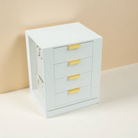 Rotating Jewelry Box Multiple-Drawer Jewelry Storage Box with Hooks Compact Organizer for Dresser, Bedroom