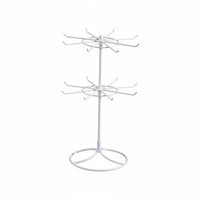 2 Tier Rotating Jewelry Stand Detachable Metal Necklace Hanger Easy Assembly