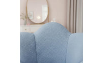 Soft Textile Fluffy Back Vanity Chair Ergonomic Backrest Flower Shaped Chair High-Density Foam Luxuriously Soft Makeup Stool Stable Base for Girls, Women, Dressing Room, Bedroom