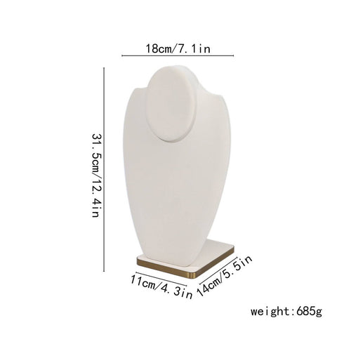 Pendant Display Bust Leather-Like Finish Surface Jewelry Display Bust Construction Pendant Chain Holder for Photographers, Showroom