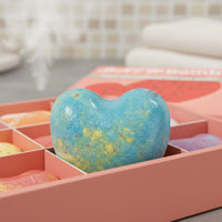 9 Pieces Gift Box Bath Set Separate Compartments Heart Bath Speckled