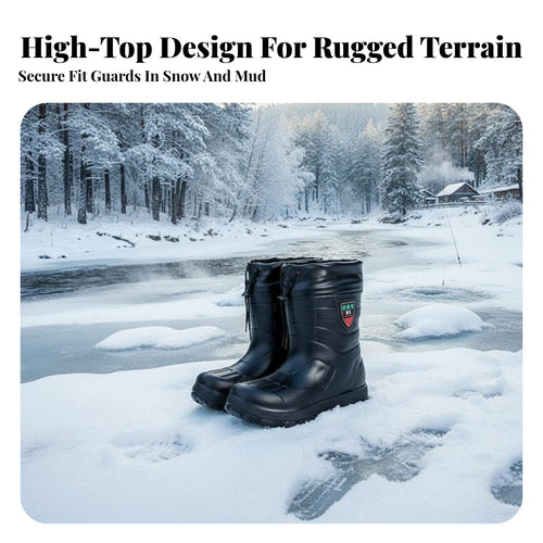 Lightweight EVA Cold Weather Boots Wear Resistant Fleece Lined Winter Boots Cushioned Comfort for Fishermen, Workers