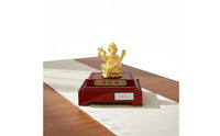999 Gold Plated Ganesha Figurine Collectible Brass Ganesha Statue Gift Box Ganesha Figurine Miniature Size for Collecting