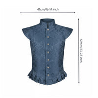 Tudor Performance Vest Sleeveless Tudor Doublet Vest Embossed Metal Buttons