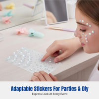 Acrylic Crystal Face Sticker, Disguise, Kids, DIY