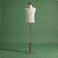 Male Mannequin Torso Textile-Covered Male Torso Mannequin Wooden Base