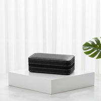 Multi-Compartment Watch Storage Box Soft Suede Lining Portable Watch Organizer Zippered Accessory Box Shockproof Jewelry