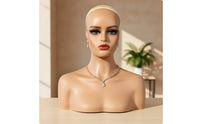 Mannequin Bust with Shoulders Smooth Hairpiece Display Head Realistic