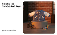 OB11 Doll Outfit Gift OB11 Doll Athletic Jacket Snap Button Closure Miniature Baseball Jacket for Display