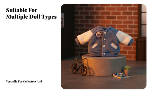OB11 Doll Outfit Gift OB11 Doll Athletic Jacket Snap Button Closure Miniature Baseball Jacket for Display